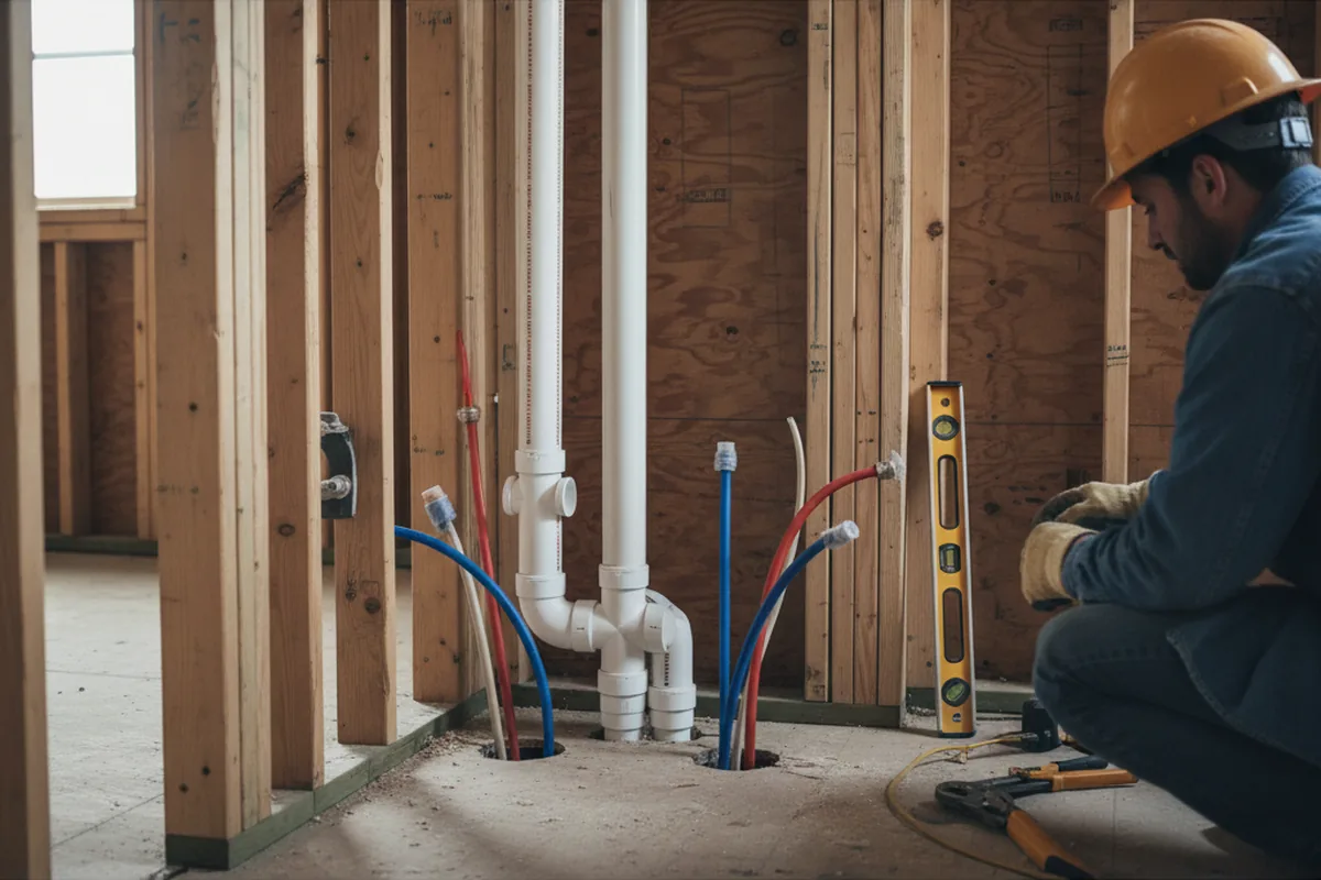 Drain and supply rough-in during Sump Pump Repair in Dublin